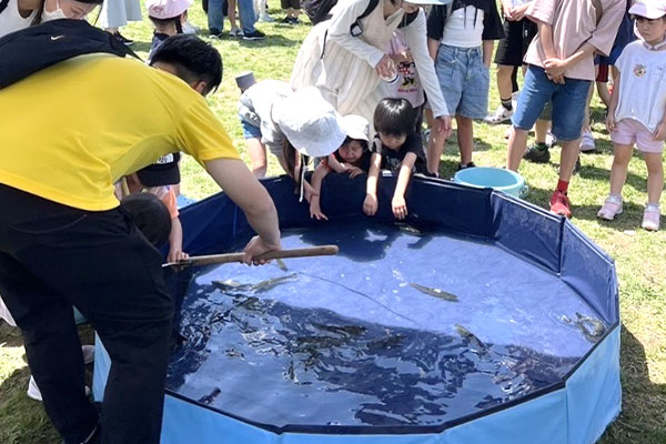 ニジマス掴み取り